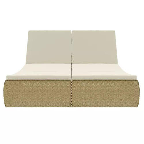  bézs polyrattan napozóágy