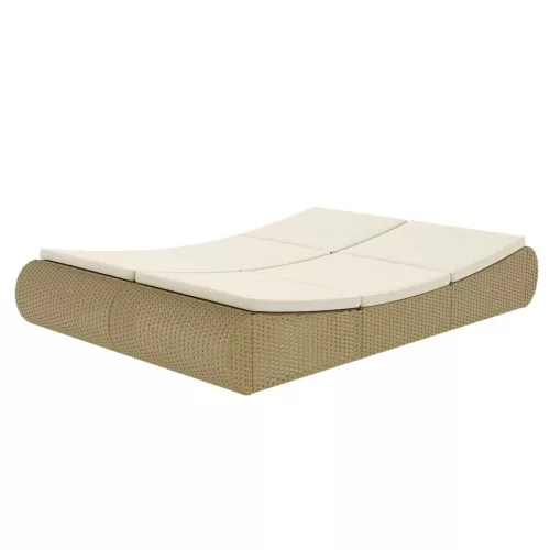  bézs polyrattan napozóágy