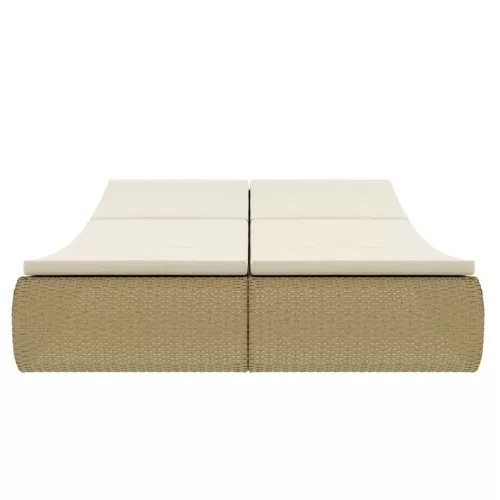  bézs polyrattan napozóágy