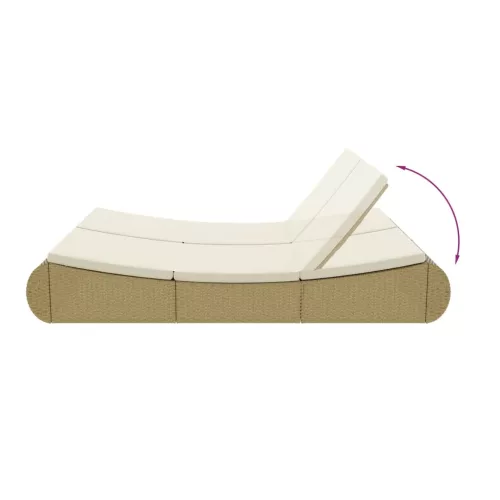  bézs polyrattan napozóágy