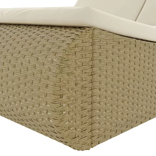  bézs polyrattan napozóágy