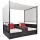  barna polyrattan napellenzős kerti ágy 190 x 130 cm