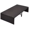  barna polyrattan napellenzős kerti ágy 190 x 130 cm