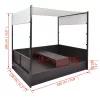  barna polyrattan napellenzős kerti ágy 190 x 130 cm
