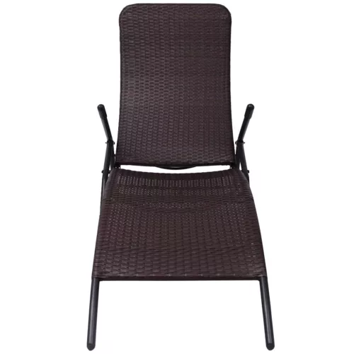  barna összecsukható polyrattan napozóágy