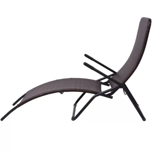  barna összecsukható polyrattan napozóágy