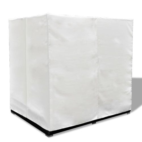  fekete polyrattan napozóágy függönyökkel