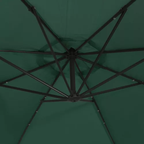  zöld függőernyő LED-del, fém rúddal 300 cm