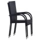 VID 2 db fekete rakásolható polyrattan kültéri szék