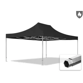   TP 4x6m összecsukható 850N alumínium pavilon, oldalfal nélkül, nehezen éghető - fekete