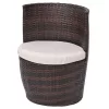  3 darabos barna polyrattan bisztrószett párnákkal