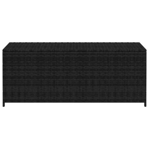  fekete polyrattan kerti tárolóláda 150 x 50 x 60 cm
