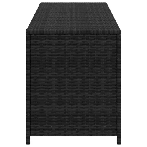  fekete polyrattan kerti tárolóláda 150 x 50 x 60 cm