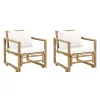 vidaL 2 db bambusz kerti szék hát- és ülőpárnával