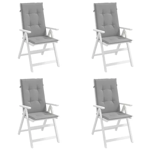  4 db szürke szövet kerti magas háttámlájú székpárna 120x50x3 cm
