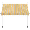  kézzel feltekerhető napellenző kék-sárga csíkokkal 300 cm