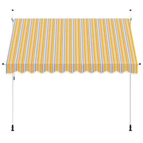  kézzel feltekerhető napellenző kék-sárga csíkokkal 300 cm