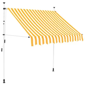    narancssárga-fehér csíkos kézzel feltekerhető napellenző 150 cm