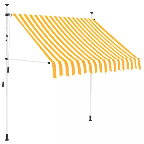  narancssárga-fehér csíkos kézzel feltekerhető napellenző 150 cm