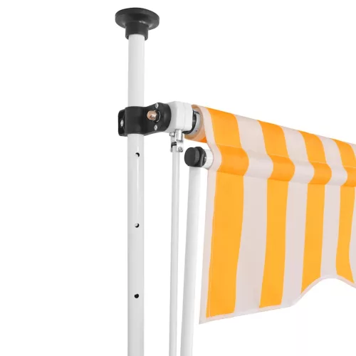  narancssárga-fehér csíkos kézzel feltekerhető napellenző 150 cm