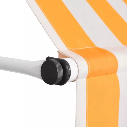  narancssárga-fehér csíkos kézzel feltekerhető napellenző 150 cm