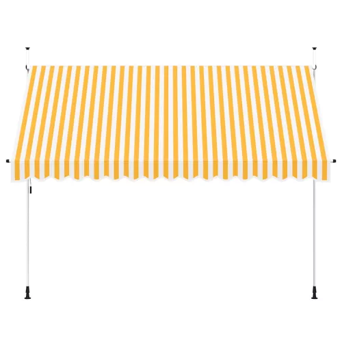  narancssárga-fehér csíkos kézzel feltekerhető napellenző 350 cm