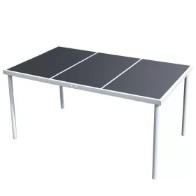  fekete acél kerti asztal 150 x 90 x 74 cm