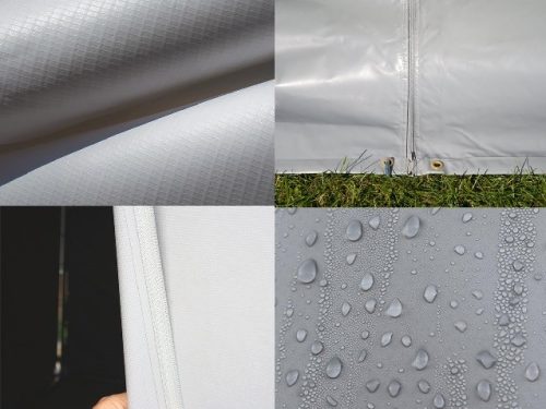 TP Vario 4x8m 3m oldalmagas raktársátor, bejárat típusa: standard