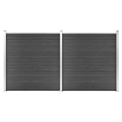 VID fekete WPC kerítéspanelszett 353 x 186 cm