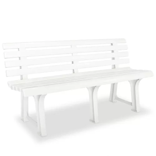  fehér műanyag kerti pad 145,5 cm