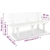  fehér műanyag kerti pad 145,5 cm