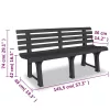  antracitszürke műanyag kerti pad 145,5 cm