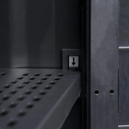  fekete kerti tárolószekrény 4 polccal