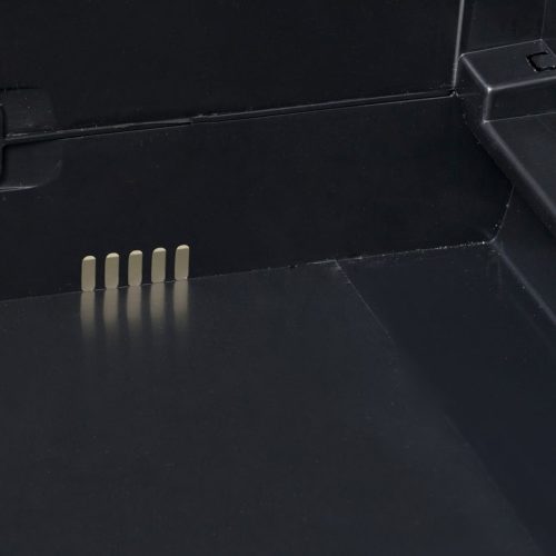  fekete kerti tárolószekrény 2 polccal