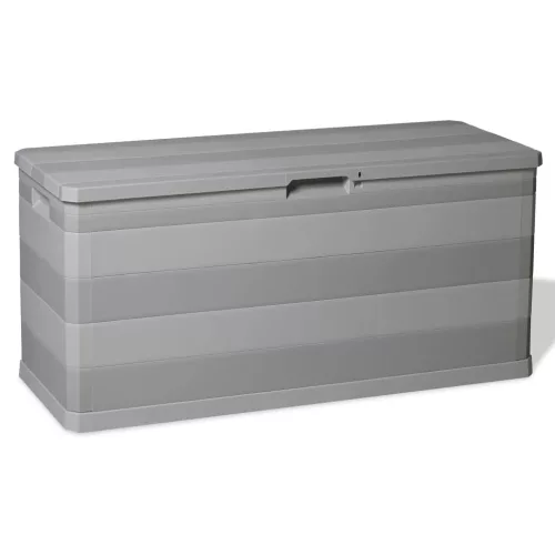  szürke kerti tárolóláda 117 x 45 x 56 cm