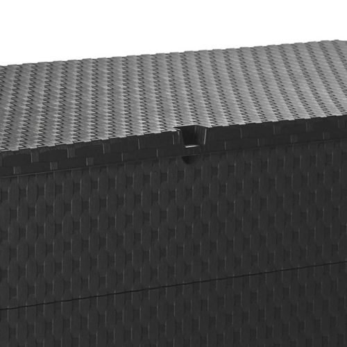  antracitszürke PP rattan kerti tárolóláda 120 x 56 x 63 cm
