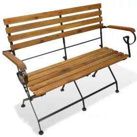  összecsukható tömör akácfa kerti pad 112 cm