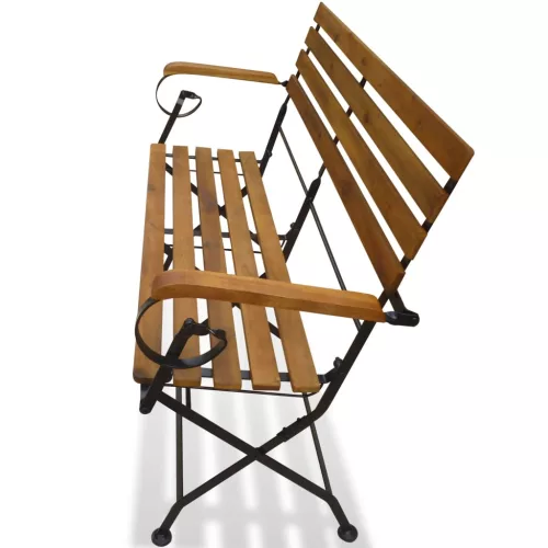  összecsukható tömör akácfa kerti pad 112 cm