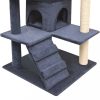 VID sötétkék macskabútor szizál kaparófákkal 125 cm