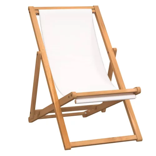  krémszínű tíkfa napozószék 56 x 105 x 96 cm