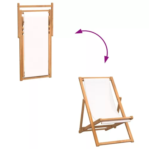  krémszínű tíkfa napozószék 56 x 105 x 96 cm