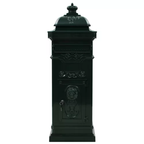  zöld, vintage, rozsdamentes alumínium álló postaláda