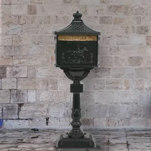  zöld, vintage stílusú, rozsdamentes alumínium álló postaláda