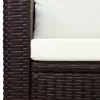  3 darabos barna polyrattan bisztrószett párnákkal
