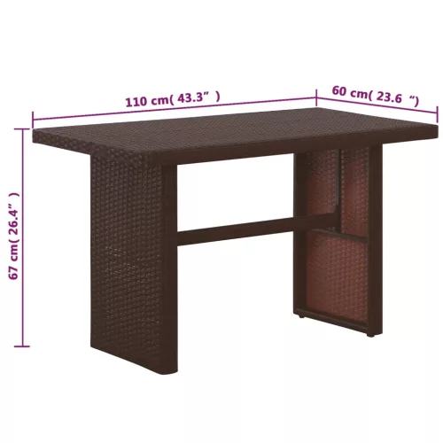  3 darabos barna polyrattan bisztrószett párnákkal