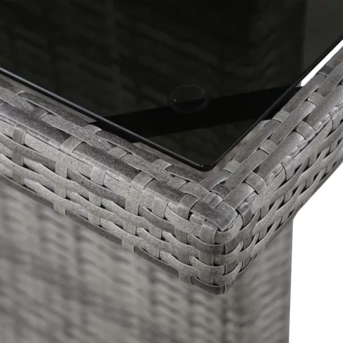  polyrattan és üveg kerti asztal 240 x 90 x 74 cm