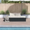  fekete polyrattan kerti ágy 195 x 60 cm