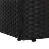  fekete polyrattan kerti ágy 195 x 60 cm
