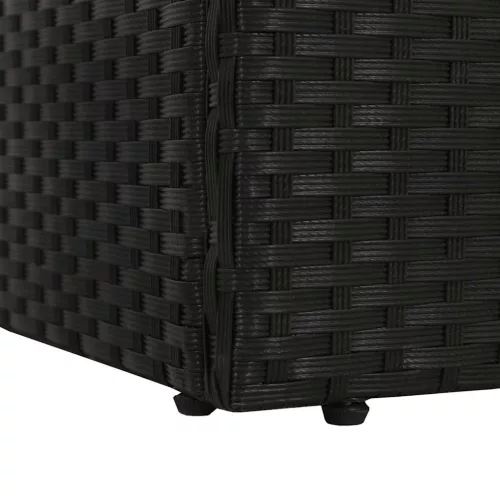  fekete polyrattan kerti ágy 195 x 60 cm