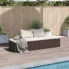  barna polyrattan kerti ágy 195 x 60 cm
